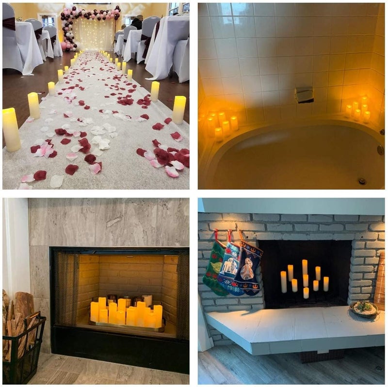 Aignis 12pcs Flameless LED Candles Battery Operated with 10-Key Remote Timer, Outdoor Indoor Waterproof, Warm Flickering Glow for Cozy & Romantic Home/Wedding/Holiday Décor(D2.2''xH4/5/6/7'') - Image 4